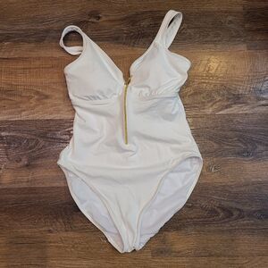 Lauren Ralph Lauren White One Piece Swim in Size 10